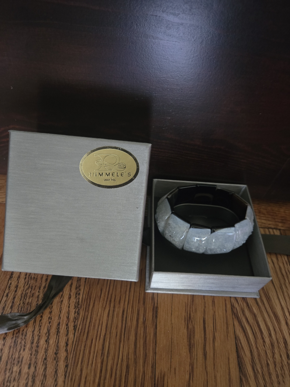 Chunky Quartz Druzy Block Panel Stretch Bracelet